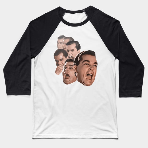 Ray Liotta as Henry Hill Laughing Goodfellas Mafia Gangster Movie Baseball T-Shirt by darklordpug